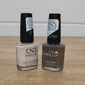 CND Vinylux Press-On Nails - Elegant Cream & Timeless Brown